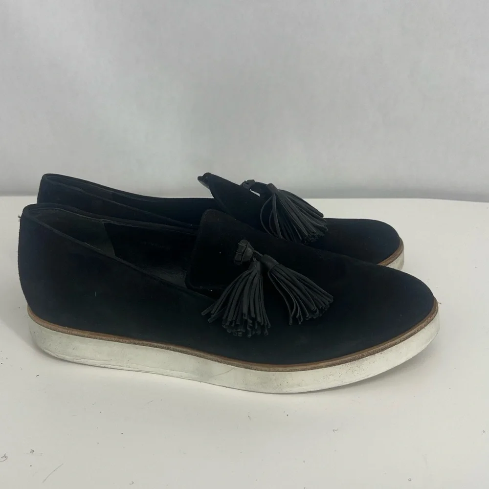 Via Spiga Black Tassel Loafers
